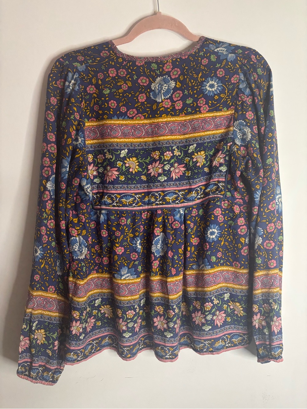 Spell & The Gypsy Collective Folktown Blouse Navy Blue Floral Boho - Size M - Picture 5 of 8